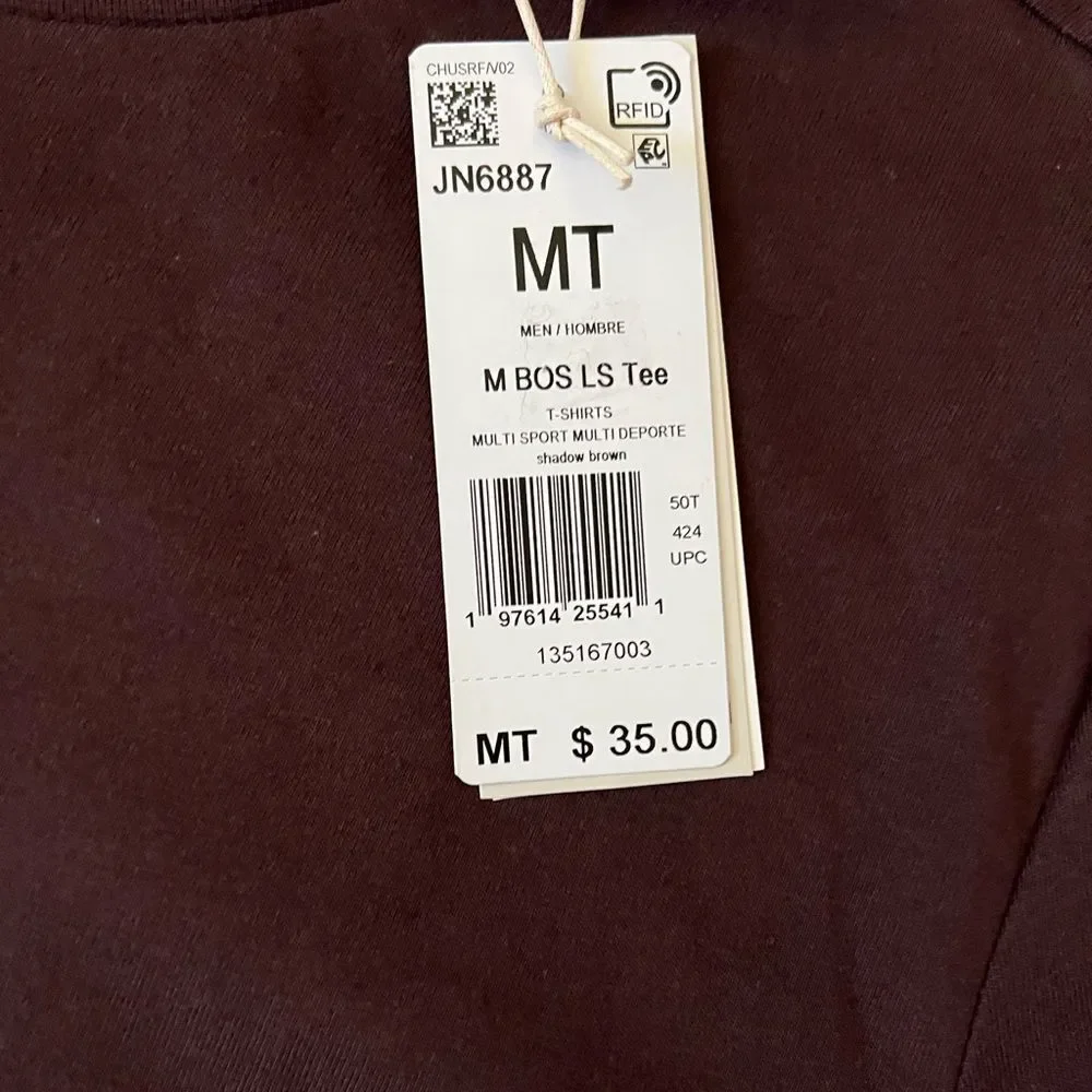 Adidas Multisport Badge of Sport Long Sleeve T-Shirt- Size Medium Tall - Picture 3 of 7